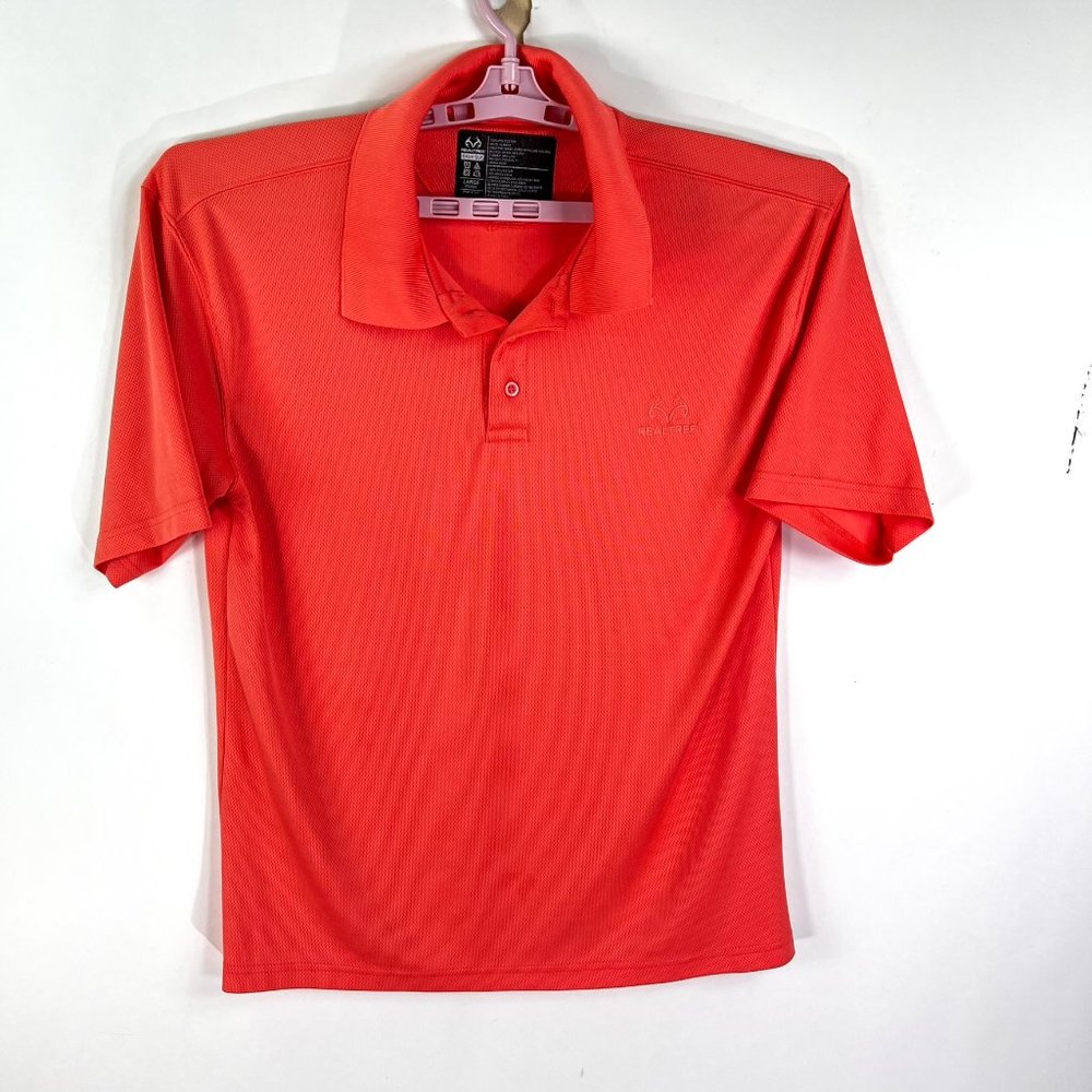 Realtree Polo Adult Size Large Coral / Orange